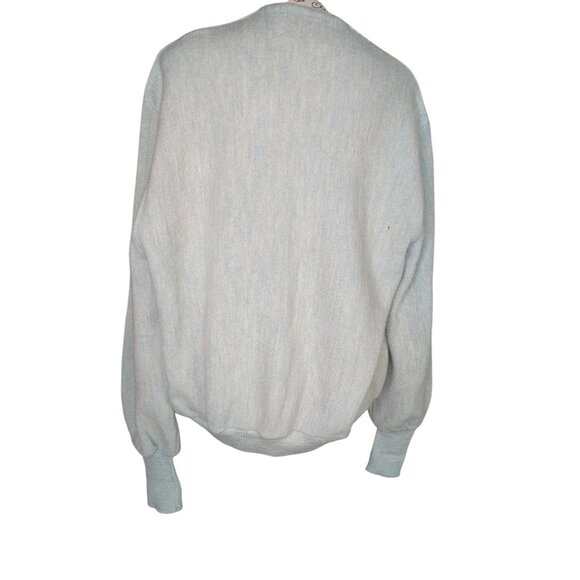 Vintage Robert Bruce Women's Medium Cardigan Light Blue Alpaca Wool Union Made - Picture 2 of 8